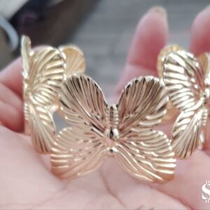 Gold Floral Cuff Bracelet